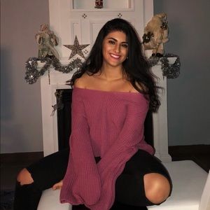 Free People Oversized Pink Knit Sweater- medium